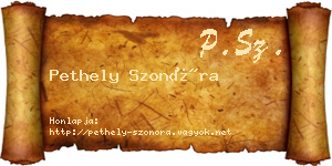 Pethely Szonóra névjegykártya